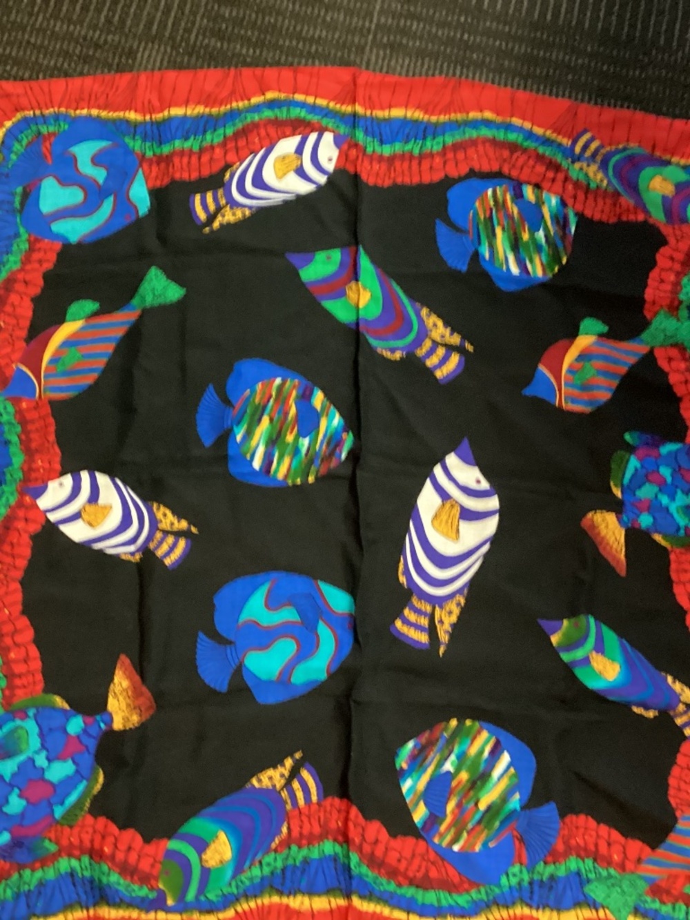 FISH DESIGN. decor, scarf absolutely lovely Liz Claiborne accidentally got in t